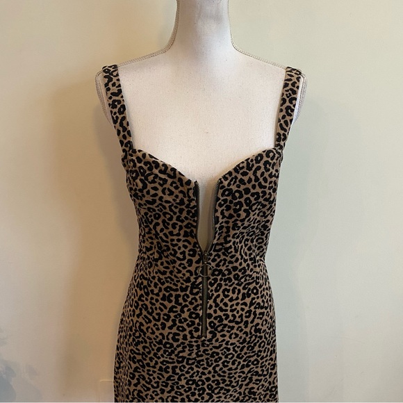 Target Cheetah Print Front Zipper Mini Dress Size Small - Picture 3 of 8
